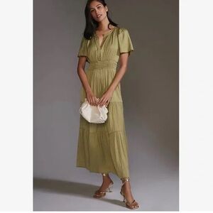 Anthropologie Sage Green Maxi Dress